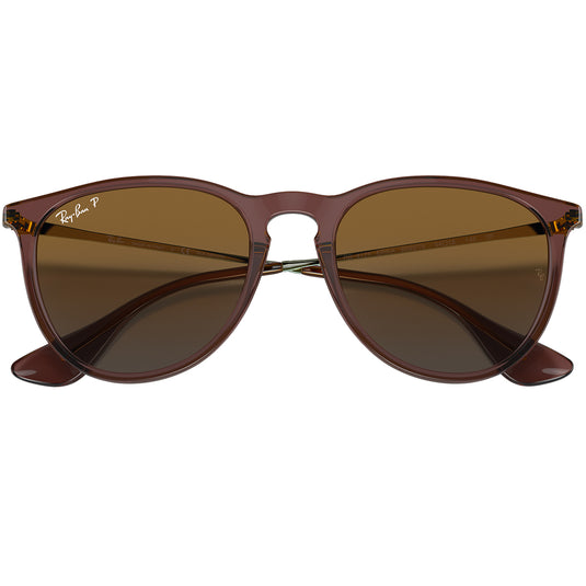 Ray-Ban Erika Classic Polarized Sunglasses - Polished Transparent Dark Brown/Brown 6