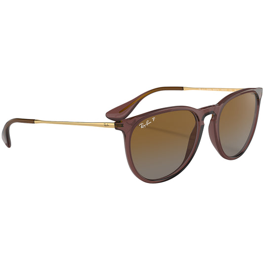 Ray-Ban Erika Classic Polarized Sunglasses - Polished Transparent Dark Brown/Brown 3