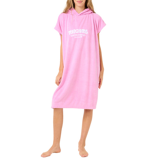 Rip Curl Youth Classic Surf Hooded Towel Changing Poncho - Pink 3