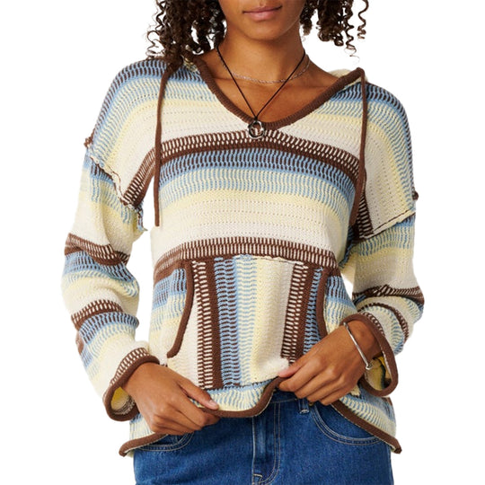 Rip Curl Women's Retro Swell Stripe Hooded Sweater Poncho