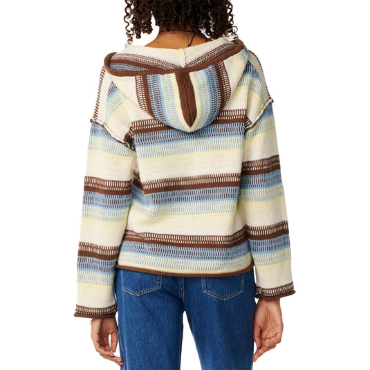 Rip Curl Women's Retro Swell Stripe Hooded Sweater Poncho 2