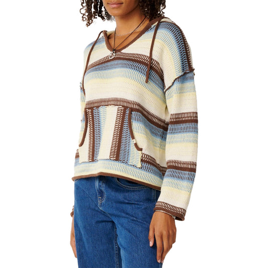 Rip Curl Women's Retro Swell Stripe Hooded Sweater Poncho 3