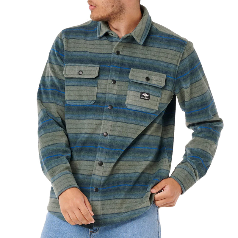 Load image into Gallery viewer, Rip Curl Fun Times Long Sleeve Snap-Button Polar Fleece Shirt 1
