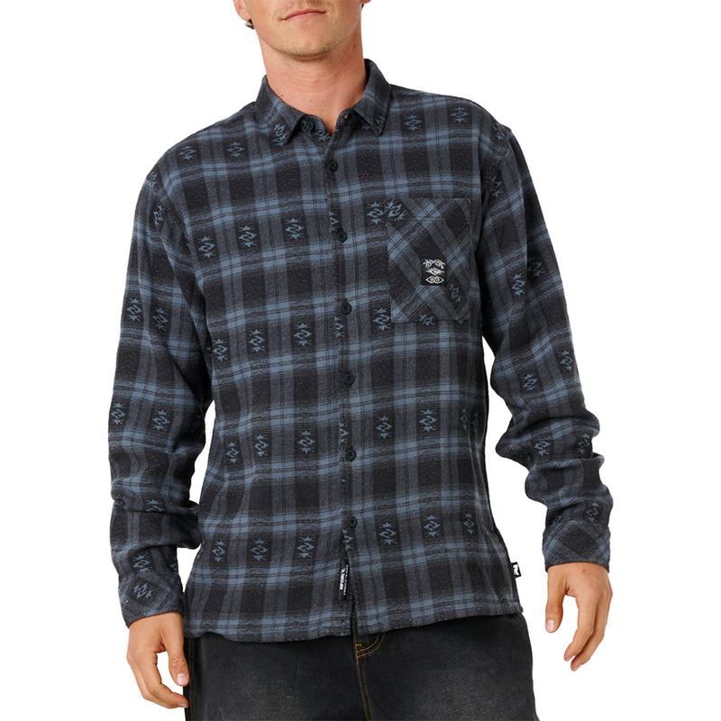 Load image into Gallery viewer, Rip Curl Fun Liquid Trips Long Sleeve Button-Up Flannel Shirt 1
