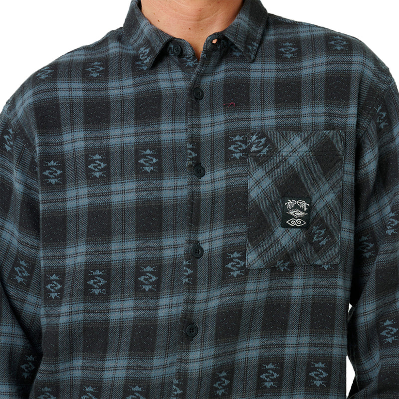 Load image into Gallery viewer, Rip Curl Fun Liquid Trips Long Sleeve Button-Up Flannel Shirt 5
