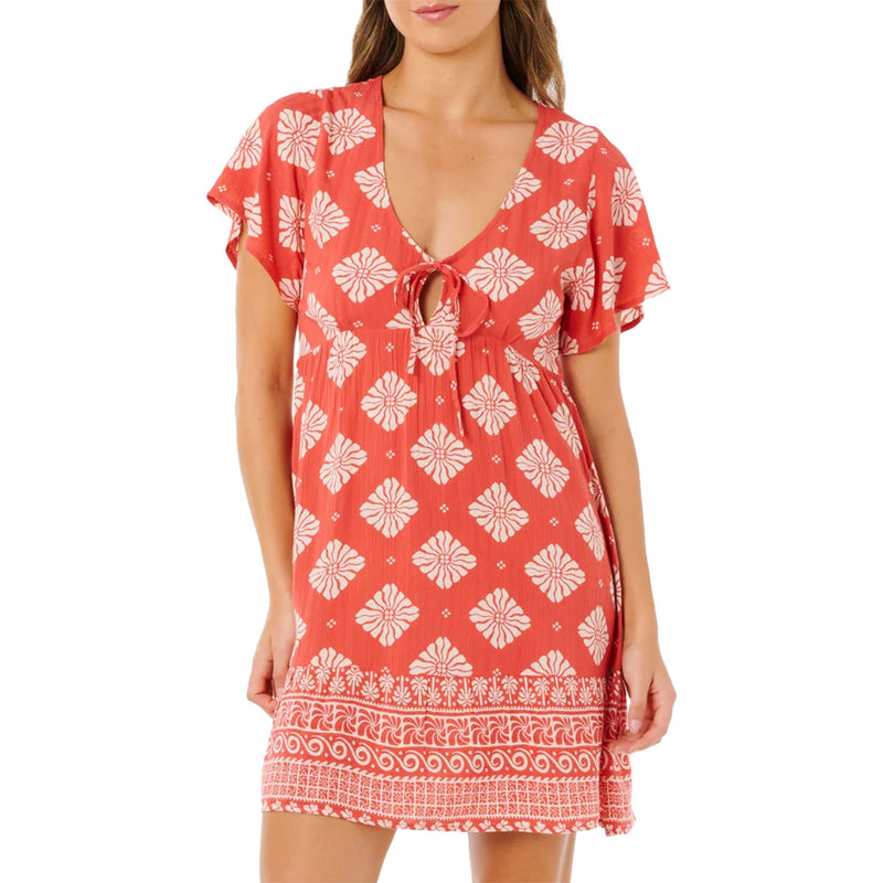 Load image into Gallery viewer, Rip Curl Women's Ventura Tiered Short Sleeve Mini Dress 3
