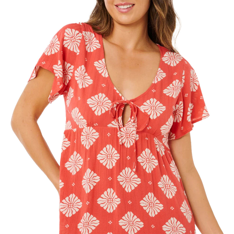 Load image into Gallery viewer, Rip Curl Women's Ventura Tiered Short Sleeve Mini Dress 5
