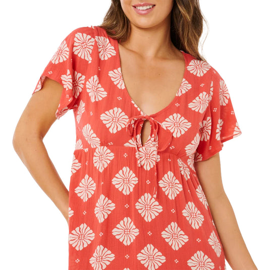 Rip Curl Women's Ventura Tiered Short Sleeve Mini Dress 5
