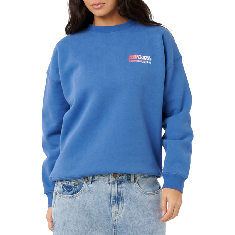 Load image into Gallery viewer, Rip Curl Women's Surf Puff Heritage Crew Sweatshirt 1

