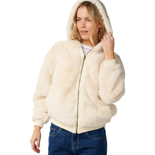 Rip Curl Women's Bossa Nova Fluffy Polar Fleece Zip-Up Hoodie 4