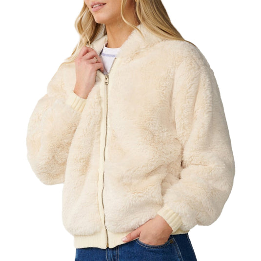 Rip Curl Women's Bossa Nova Fluffy Polar Fleece Zip-Up Hoodie 3