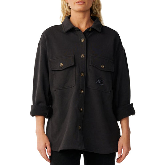 Rip Curl Women's Retro Swell Long Sleeve Button-Up Fleece Overshirt 1