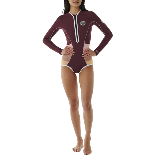 Rip Curl Women's G-Bomb 1mm Long Sleeve Hi-Cut Front-Zip Spring Wetsuit 1