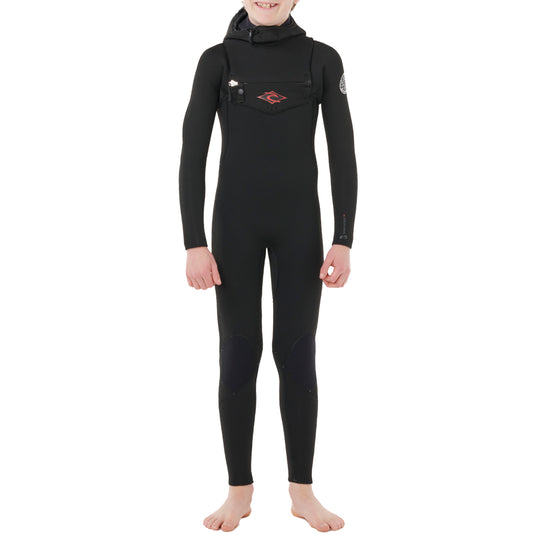 Rip Curl Youth Dawn Patrol 5/4 Hooded Chest-Zip Wetsuit 4