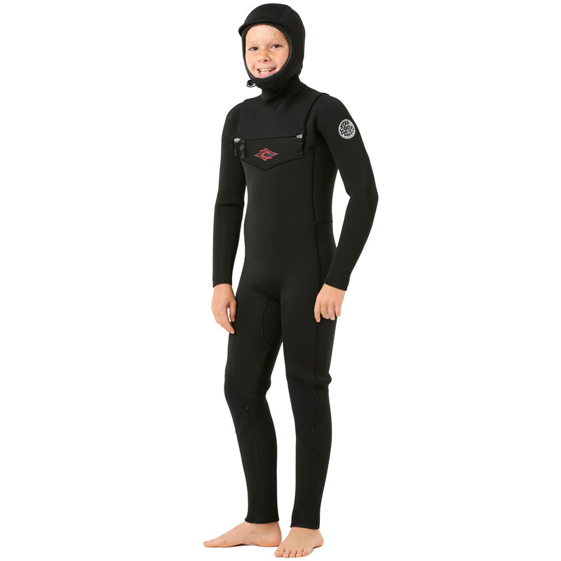 Load image into Gallery viewer, Rip Curl Youth Dawn Patrol 5/4 Hooded Chest-Zip Wetsuit 1
