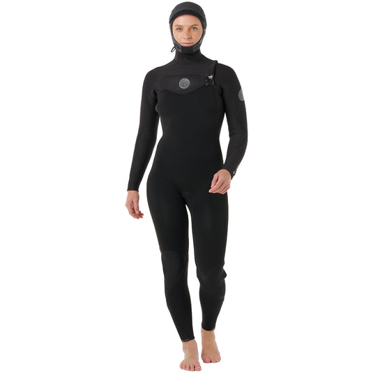Rip Curl Women's Flashbomb 5/4 Hooded Chest-Zip Wetsuit 1