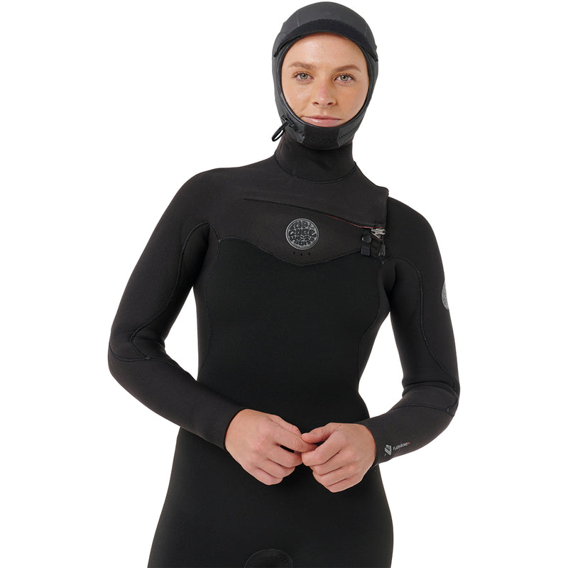 Load image into Gallery viewer, Rip Curl Women's Flashbomb 5/4 Hooded Chest-Zip Wetsuit 4
