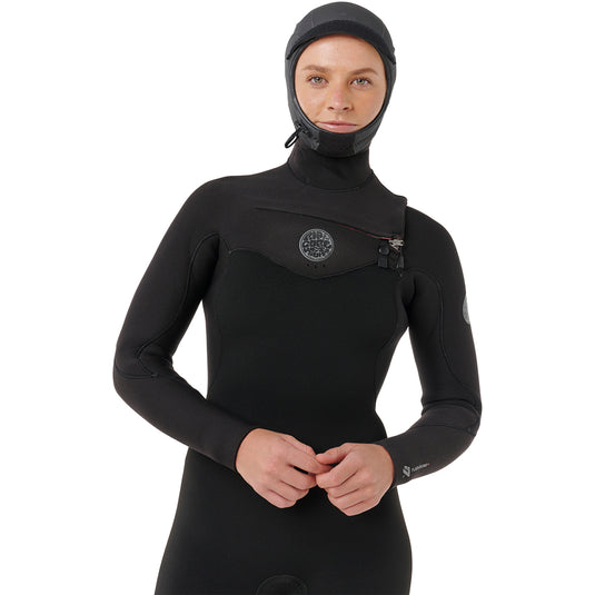 Rip Curl Women's Flashbomb 5/4 Hooded Chest-Zip Wetsuit 4