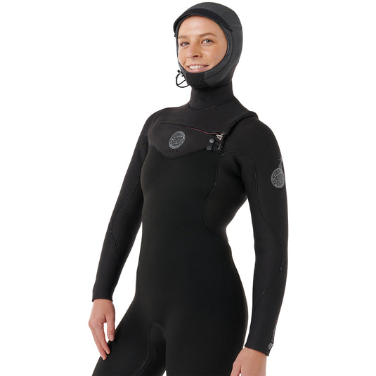 Rip Curl Women's Flashbomb 5/4 Hooded Chest-Zip Wetsuit 5