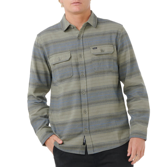 Rip Curl Line Up Long Sleeve Button-Up Flannel Shirt 1