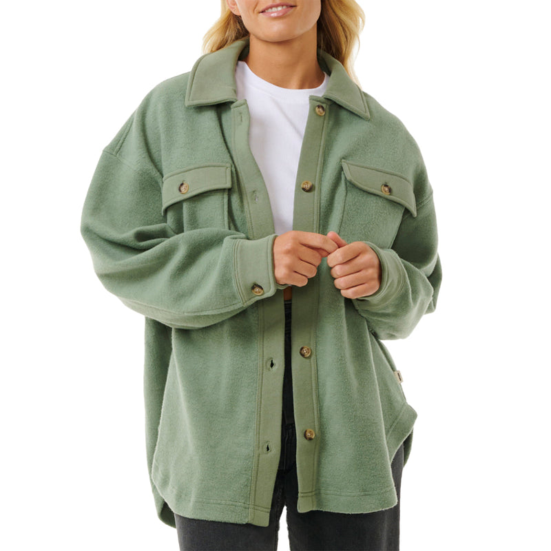 Load image into Gallery viewer, Rip Curl Women's High Tide Fleece Shacket Jacket 1
