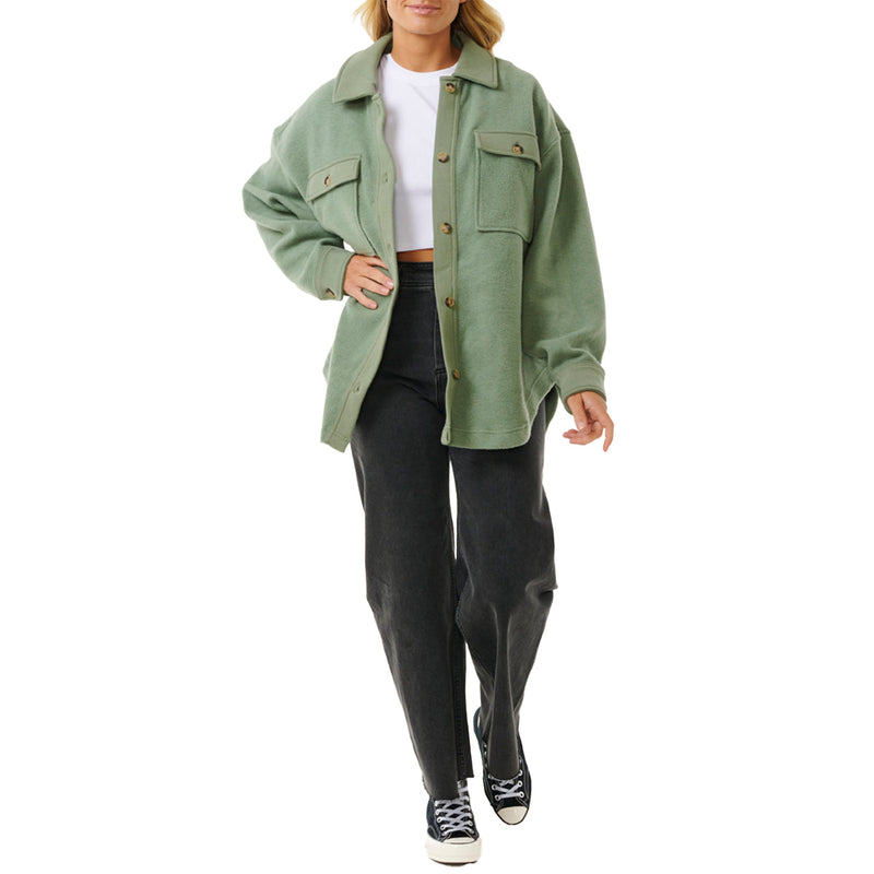 Load image into Gallery viewer, Rip Curl Women's High Tide Fleece Shacket Jacket 5

