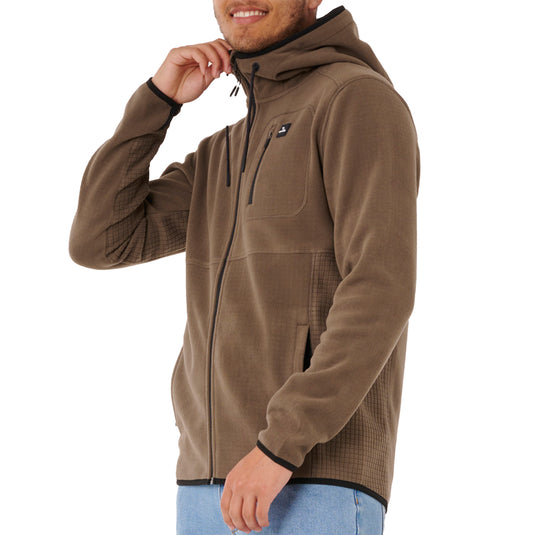 Rip Curl Departed Polar Fleece Hooded Zip-Up Jacket 3