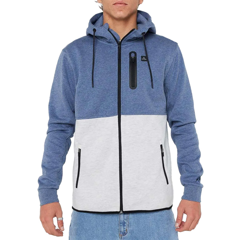 Load image into Gallery viewer, Rip Curl Departed Anti-Series Fleece Zip Hooded Jacket - Navy/Gray 1
