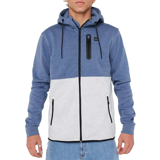 Rip Curl Departed Anti-Series Fleece Zip Hooded Jacket - Navy/Gray 1