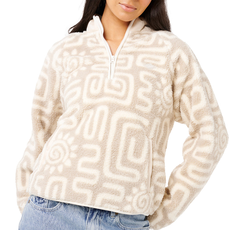 Load image into Gallery viewer, Rip Curl Women's Sunset Luau Polar Fleece Quarter-Zip Sweatshirt 3
