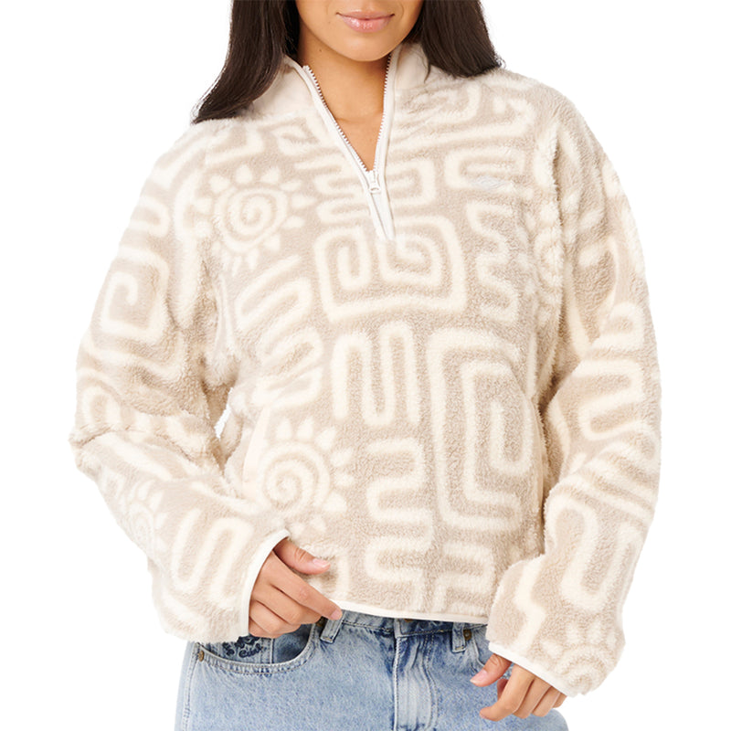 Load image into Gallery viewer, Rip Curl Women's Sunset Luau Polar Fleece Quarter-Zip Sweatshirt 1
