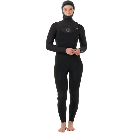 Rip Curl Women's Flashbomb 6/4 Hooded Chest-Zip Wetsuit 1