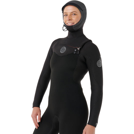 Rip Curl Women's Flashbomb 6/4 Hooded Chest-Zip Wetsuit 4