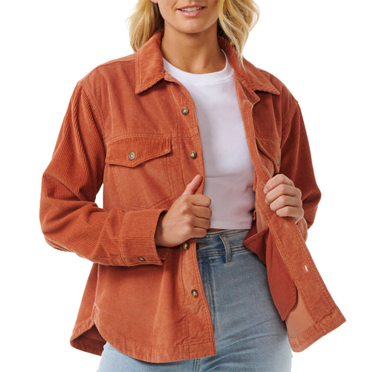 Rip Curl Women's Stevie Cord Long Sleeve Button-Up Shirt 2
