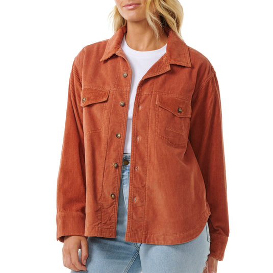 Rip Curl Women's Stevie Cord Long Sleeve Button-Up Shirt 1