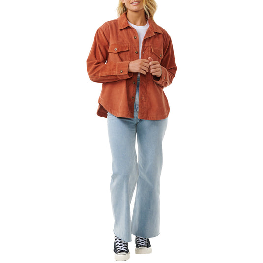 Rip Curl Women's Stevie Cord Long Sleeve Button-Up Shirt 4