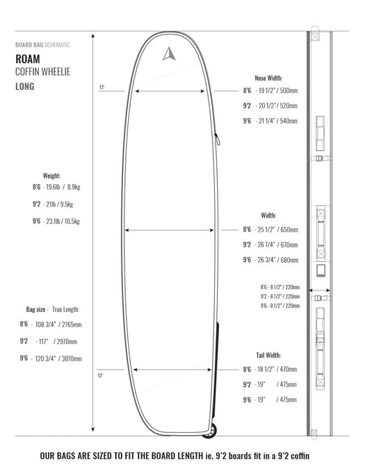 Roam Coffin Wheelie Travel Surfboard Bag 13