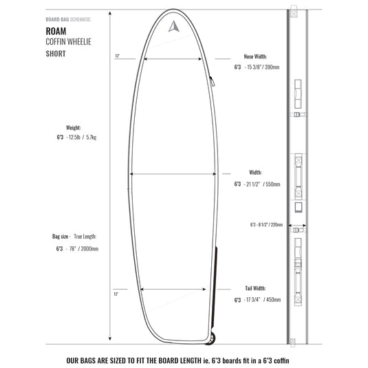 Roam Coffin Wheelie Travel Surfboard Bag 11