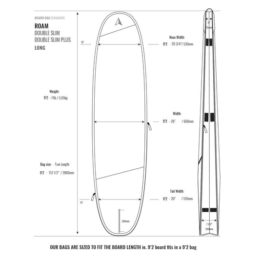 Roam Long Tech Double Slim Plus Travel Surfboard Bag 7