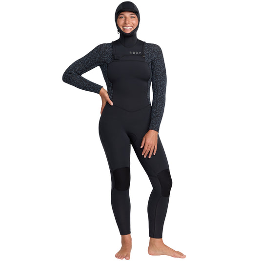 Roxy Women's Swell Natural 5/4 Hooded Chest-Zip Wetsuit 1