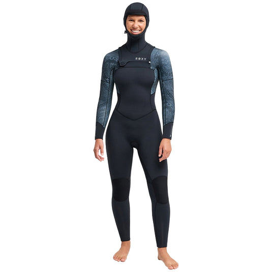 Roxy Women's Swell Natural 5/4 Hooded Chest-Zip Wetsuit 1