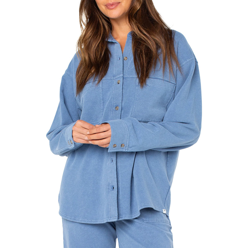 Load image into Gallery viewer, Roxy Women's Dawn Light Top Long Sleeve Button-Up Shirt 1
