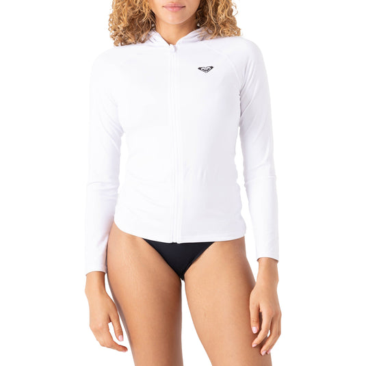 Roxy Women's New Essentials Long Sleeve Hooded Front-Zip Rash Guard 1
