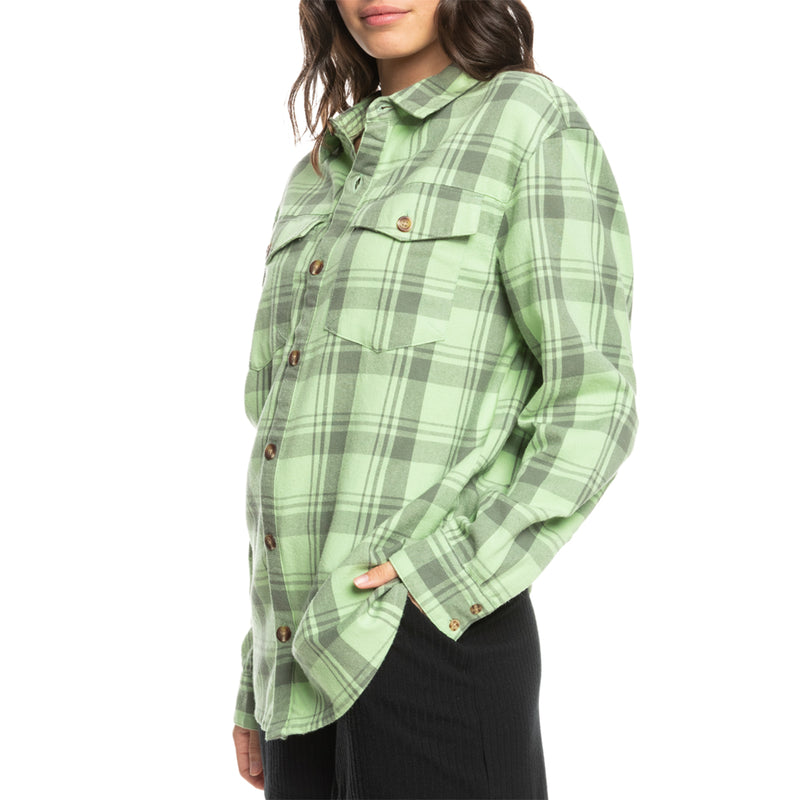 Load image into Gallery viewer, Roxy Women's Let It Go Long Sleeve Button-Up Flannel Shirt 16
