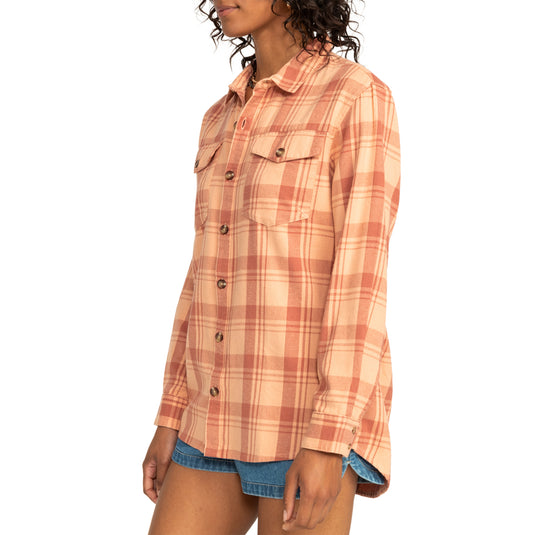 Roxy Women's Let It Go Long Sleeve Button-Up Flannel Shirt 4