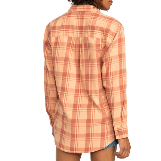 Roxy Women's Let It Go Long Sleeve Button-Up Flannel Shirt 5