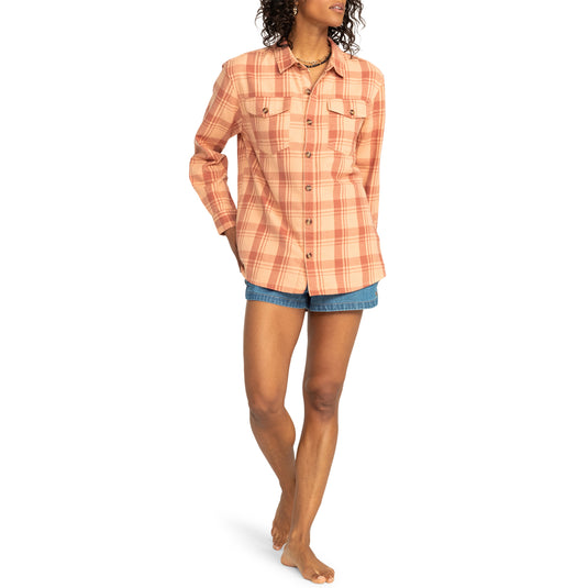Roxy Women's Let It Go Long Sleeve Button-Up Flannel Shirt 6