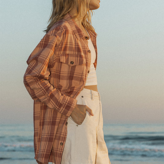 Roxy Women's Let It Go Long Sleeve Button-Up Flannel Shirt 9