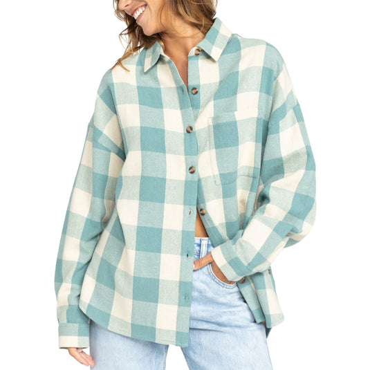 Roxy Women's Lets Get Away Long Sleeve Button-Up Shirt 1