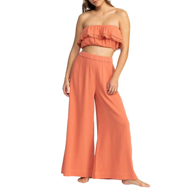 Load image into Gallery viewer, Roxy Women's Golden Tropic Wide Leg Beach Pants 4
